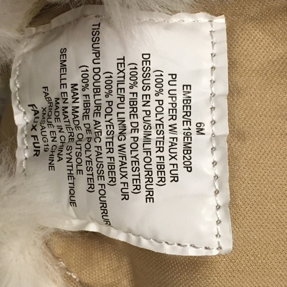 ESPRIT ankle boots, off-white exterior with white fur, size 6. - Picture 8 of 8